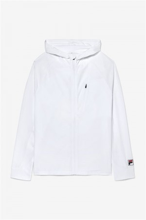 White Men's Fila Essentials Jackets | Saudi Arabia-463179