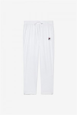 White Men's Fila Essentials Track Pants | Saudi Arabia-036149