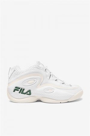 White Men's Fila Grant Hill 3 Woven Sneakers | Saudi Arabia-135046