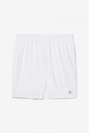 White Men's Fila Modern Fit Shorts | Saudi Arabia-842731