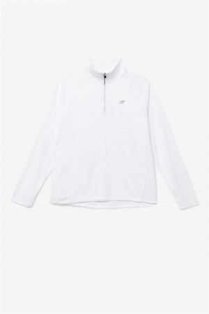 White Men's Fila Pickleball 1/4 Zip Shirts | Saudi Arabia-925836