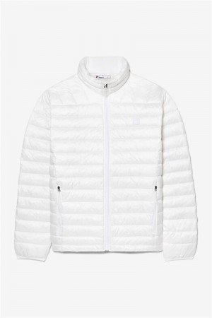 White Men's Fila Premium Lightweight Puffers | Saudi Arabia-395748