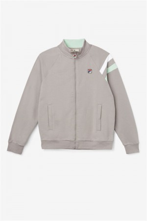 White Men's Fila Stance Track Jackets | Saudi Arabia-396108