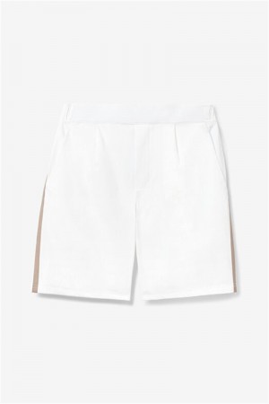 White Men's Fila Wild Card Shorts | Saudi Arabia-409352