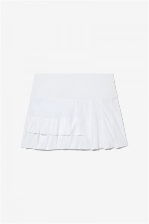 White Women's Fila Alley Pleated Skirts | Saudi Arabia-693178