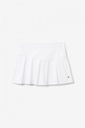 White Women's Fila Baseline 13.5" Skirts | Saudi Arabia-938720