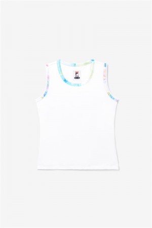 White Women's Fila Core Fullback Tanks | Saudi Arabia-920354