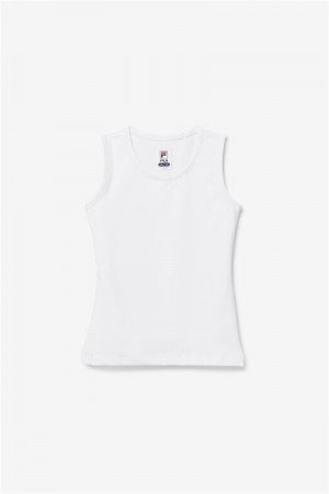 White Women's Fila Core Fullback Tanks | Saudi Arabia-790456