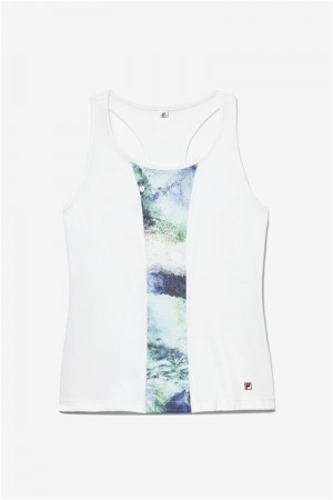 White Women's Fila Deuce Court Racerback Tanks | Saudi Arabia-438792
