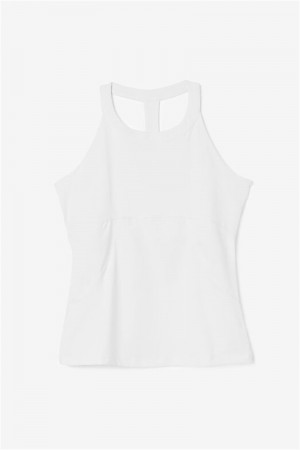 White Women's Fila Essentials Halter Tanks | Saudi Arabia-180423