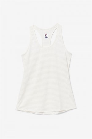 White Women's Fila Essentials Racerback Tanks | Saudi Arabia-215937