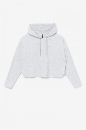 White Women's Fila Fi-Lux Cropped Hoodie | Saudi Arabia-659420