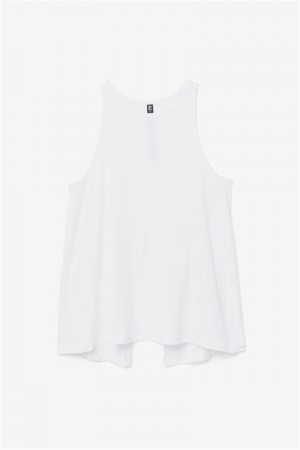 White Women's Fila Fi-Lux Open Back Tank Top | Saudi Arabia-807569