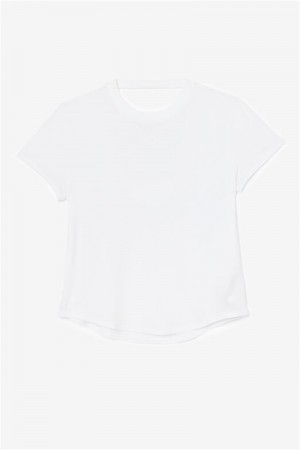 White Women's Fila Fi-Lux Short Sleeve Tops | Saudi Arabia-524061