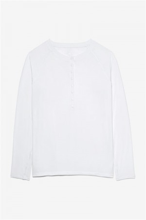 White Women's Fila Fi-Lux Vls Henley Tops | Saudi Arabia-762531