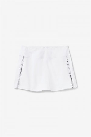 White Women's Fila Foul Line 13.5" Skirts | Saudi Arabia-457093