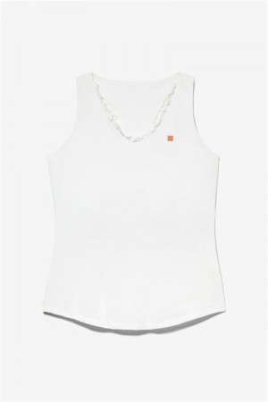 White Women's Fila Groundbreaker Racerback Tanks | Saudi Arabia-215468