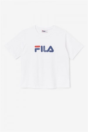 White Women's Fila Thea Tee | Saudi Arabia-504187