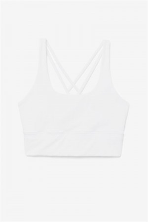White Women's Fila Uplift Cross Back Top Bras | Saudi Arabia-867509