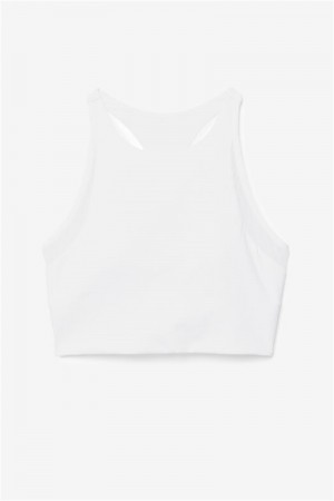 White Women's Fila Uplift T-Back Sports Bra | Saudi Arabia-965478