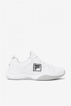 White / Black / Grey Men's Fila Speedserve Energized Tennis Shoes | Saudi Arabia-710829