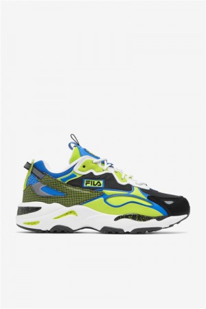 White / Black / Light Green Men's Fila Ray Tracer Apex Sneakers | Saudi Arabia-072569