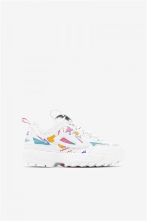 White / Blue Kids' Fila Disruptor 2 Premium Shoes | Saudi Arabia-045627