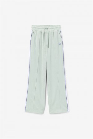 White / Blue Men's Fila Valery Velour Pants | Saudi Arabia-421759