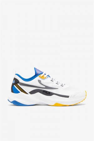 White / Blue / Gold Men's Fila Tactik 3 Stimulus Shoes | Saudi Arabia-307216