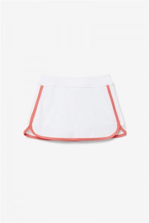 White / Coral Kids' Fila Girls Core Skirts | Saudi Arabia-356724