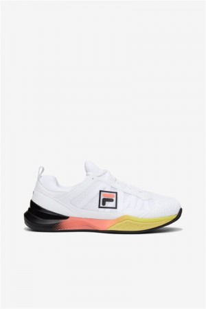 White / Coral Pink / Black Women's Fila Speedserve Energized Tennis Shoes | Saudi Arabia-582463