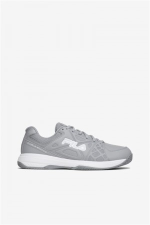 White / Metal Silver Women's Fila Double Bounce 3 Pickleball Shoes | Saudi Arabia-510739
