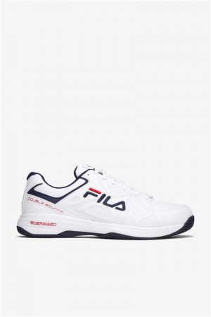 White / Navy / Red Men's Fila Double Bounce 3 Pickleball Shoes | Saudi Arabia-034578