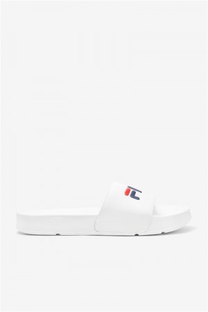 White / Navy / Red Men's Fila Drifter Slides | Saudi Arabia-725430