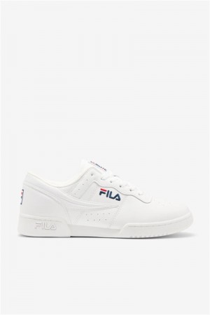 White / Navy / Red Men's Fila Original Fitness Shoes | Saudi Arabia-685910