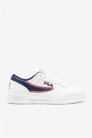 White / Navy / Red Men's Fila Original Fitness Offset Shoes | Saudi Arabia-581096