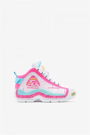 White / Pink Kids' Fila Grant Hill 2 Shoes | Saudi Arabia-348265