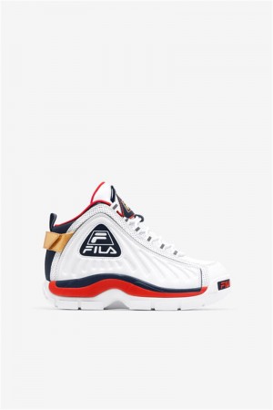 White / Red Kids' Fila Grant Hill 2 Game Break Shoes | Saudi Arabia-532814