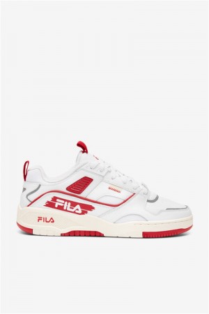 White / Red Men's Fila Corda Sneakers | Saudi Arabia-307461
