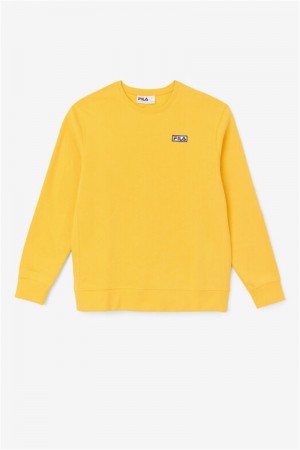 Yellow Men's Fila Garran Crew Sweatshirts | Saudi Arabia-891065
