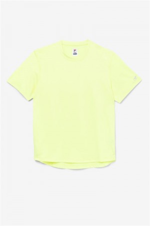 Yellow Men's Fila Pickleball Scallop Hem Crew Shirts | Saudi Arabia-650438
