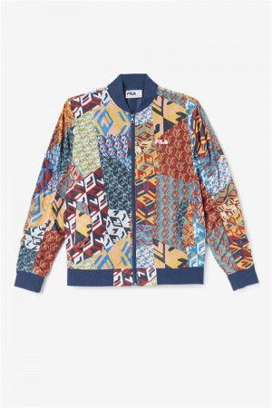 Yellow / White Men's Fila Mav Bomber Jacket | Saudi Arabia-416092