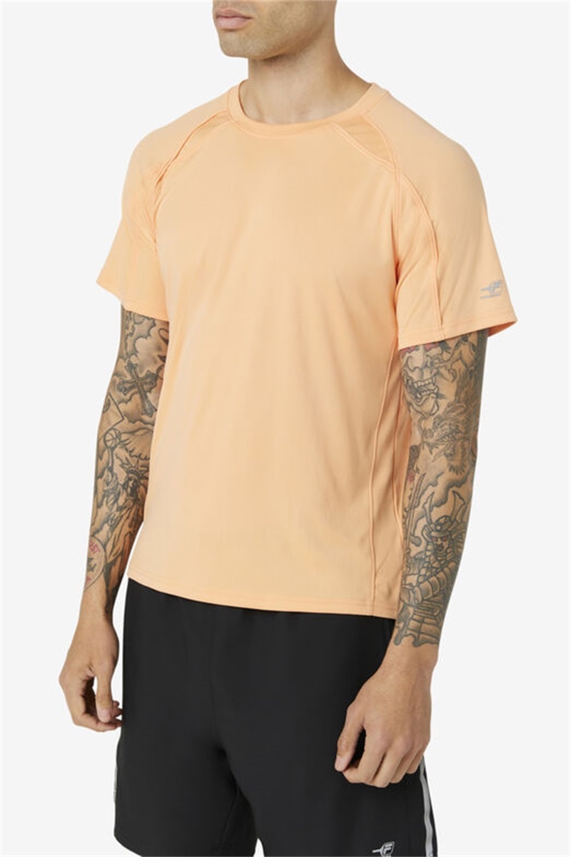 Apricot Men's Fila Pickleball Short Sleeve Crew Shirts | Saudi Arabia-903267