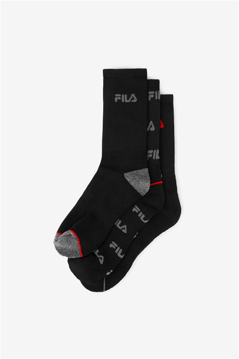 Black Men's Fila Crew 6-Pack Socks | Saudi Arabia-827513