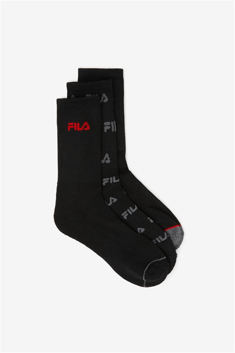 Black Men\'s Fila Crew 6-Pack Socks | Saudi Arabia-827513