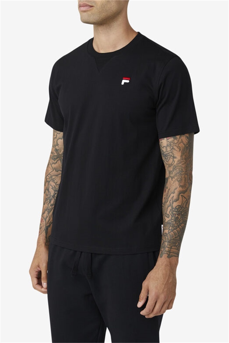 Black Men's Fila Derion Tee | Saudi Arabia-325806