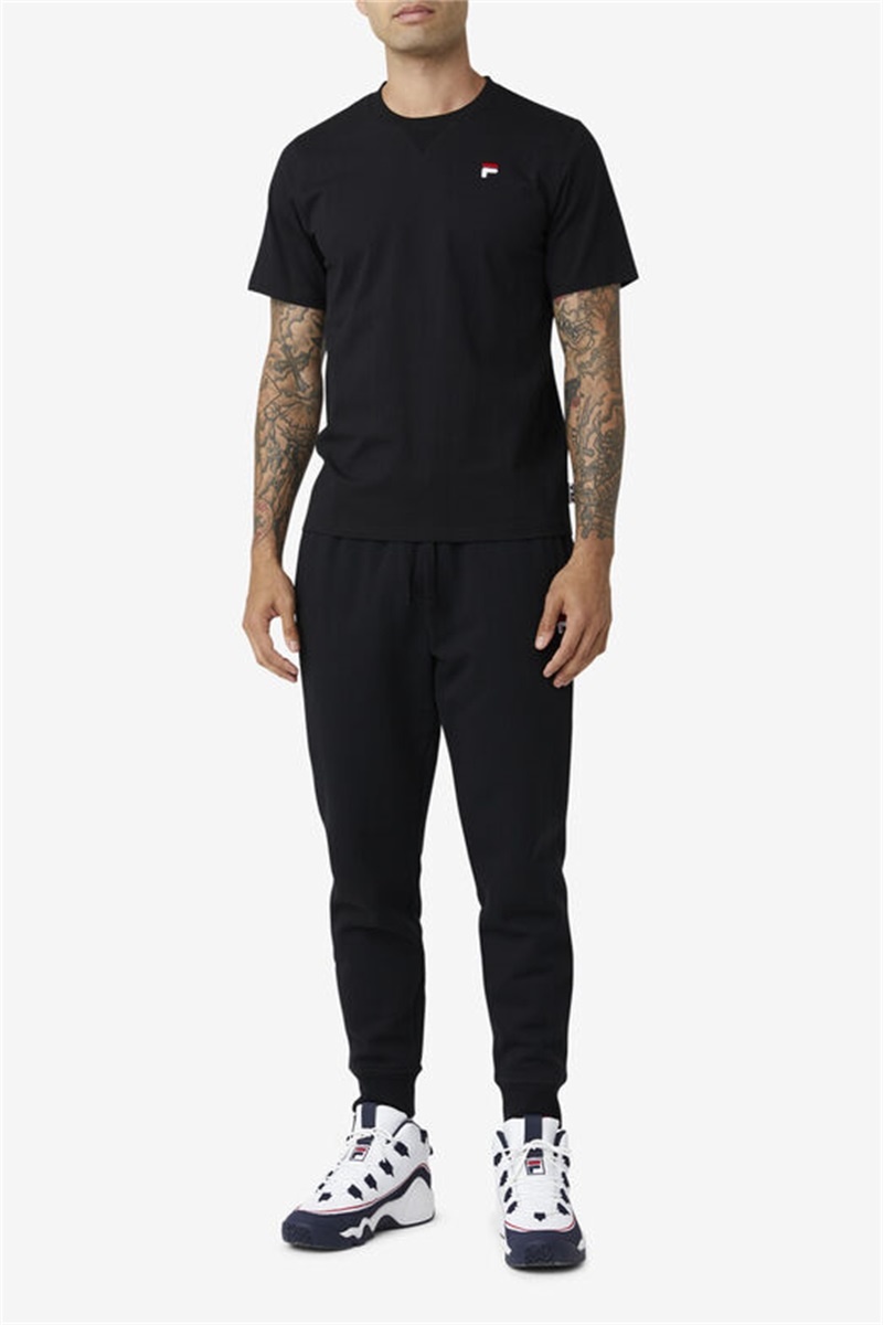 Black Men's Fila Derion Tee | Saudi Arabia-325806