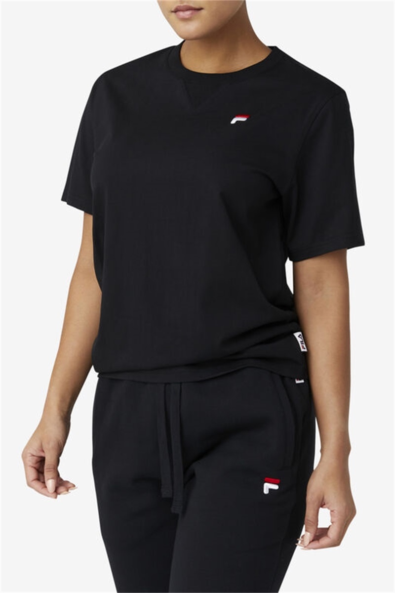 Black Men's Fila Derion Tee | Saudi Arabia-325806