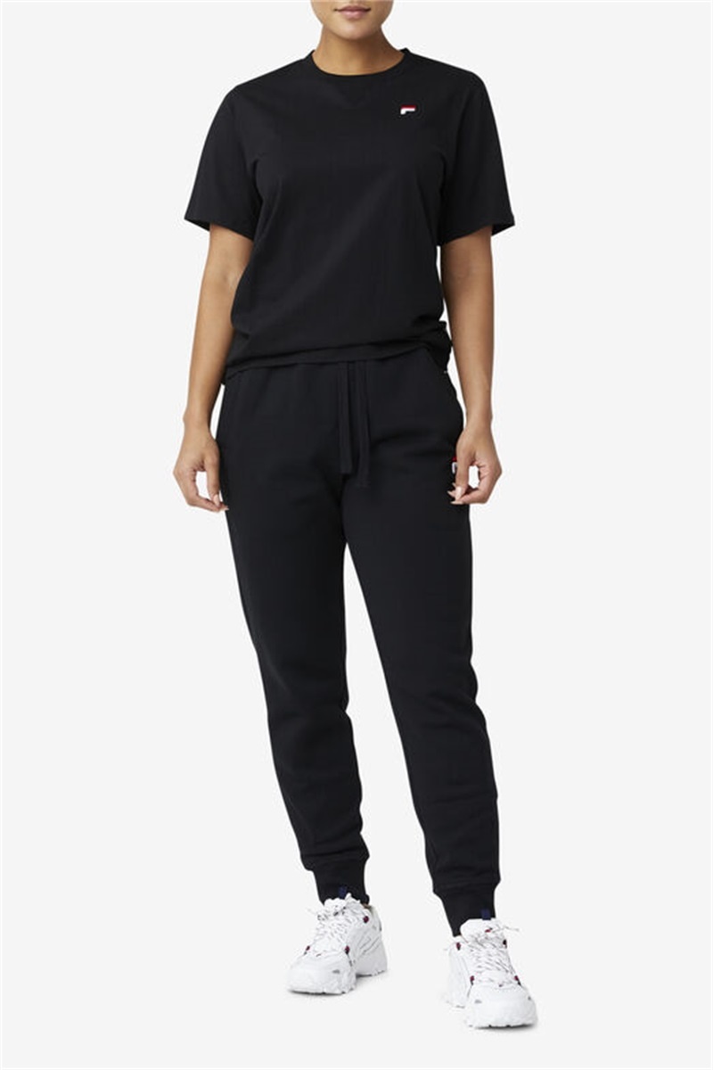 Black Men's Fila Derion Tee | Saudi Arabia-325806