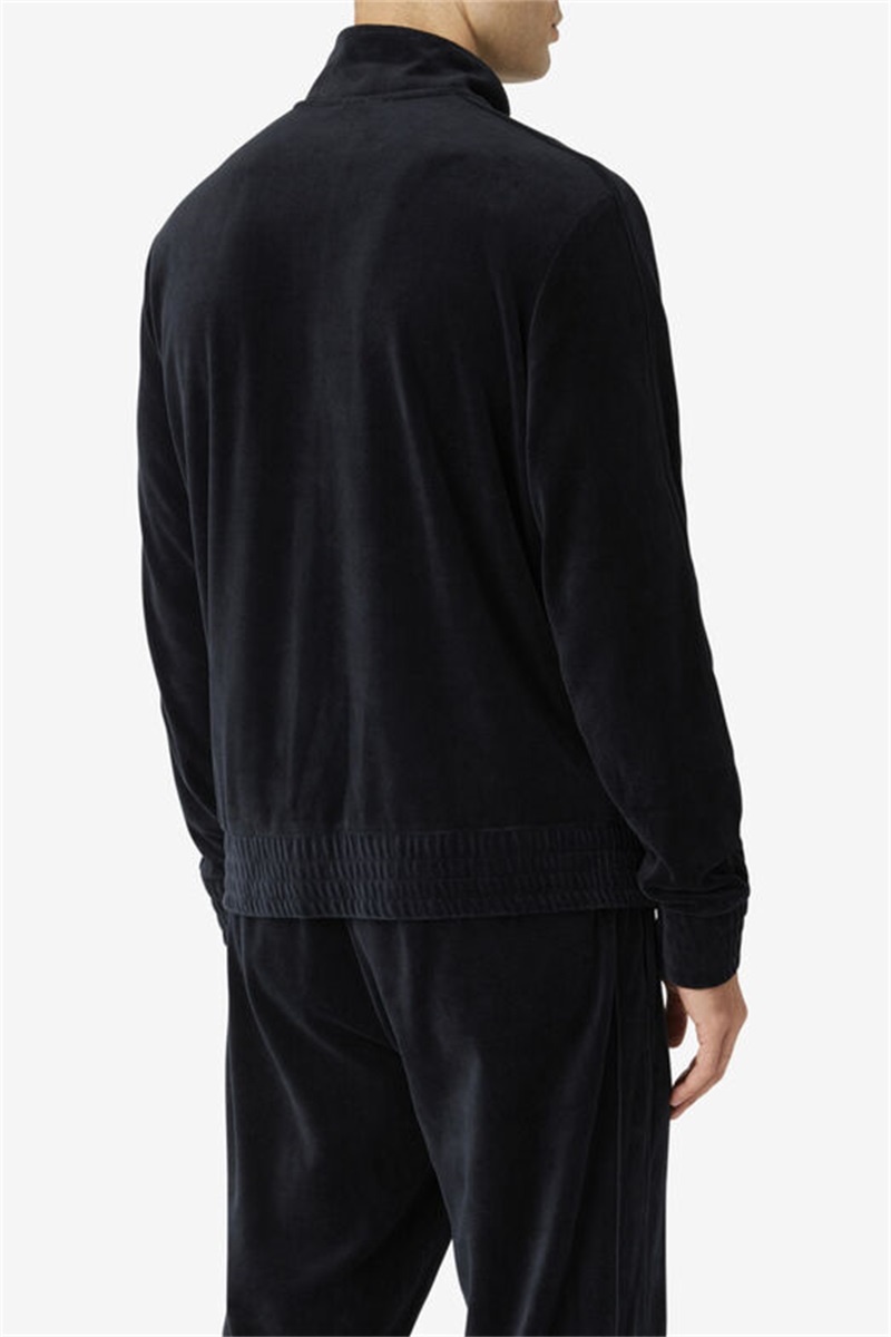 Black Men's Fila Deverall Velour Jackets | Saudi Arabia-146807